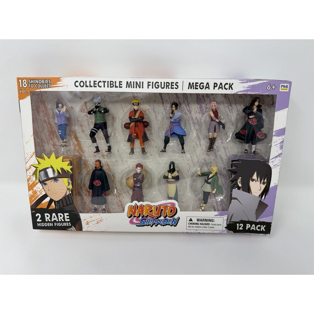 P.M.I. Naruto Shippuden Collectible Mini Figures 12 Pack Deluxe Box | Anime Toy